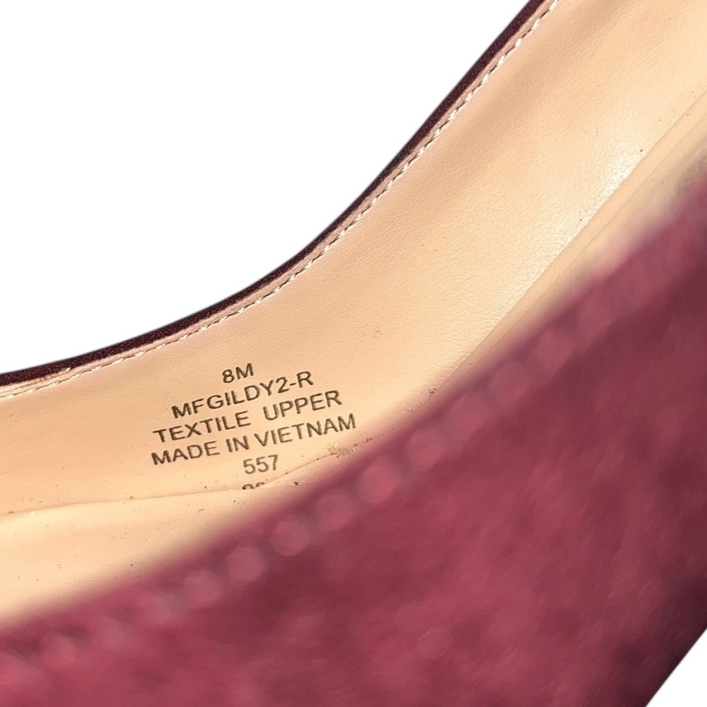 Marc Fisher Gildy2 Maroon Red Faux Suede Pointed Toe Block Heels Women’s Size 8M - Picture 5 of 5